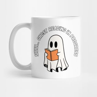 Shhh... ghost reading in progress. Cute ghost reading a book. Halloween Mug